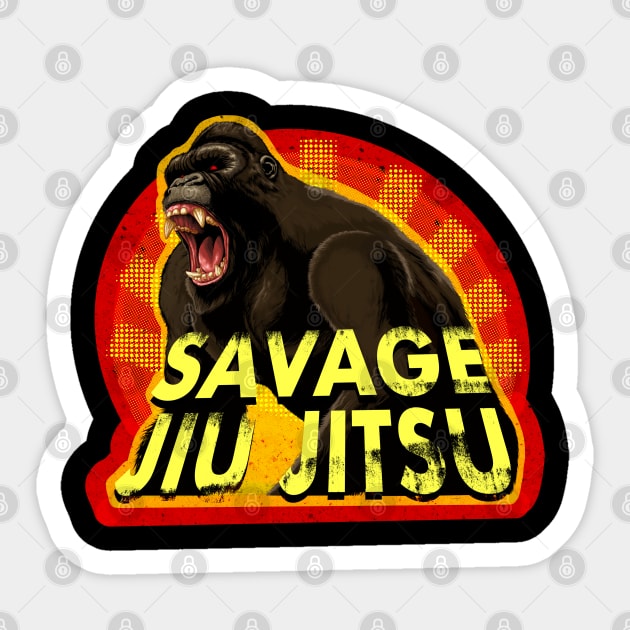 Savage Jiu Jitsu - bjj wall art - Jiu Jitsu design Sticker by undersideland